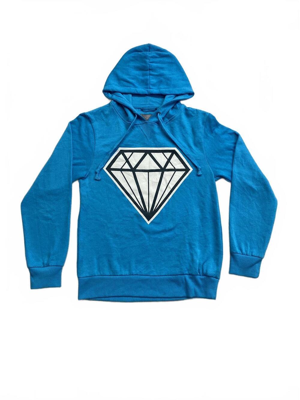 Vintage Y2K Urban Heritage Blue Diamond Hoodie Size Medium
